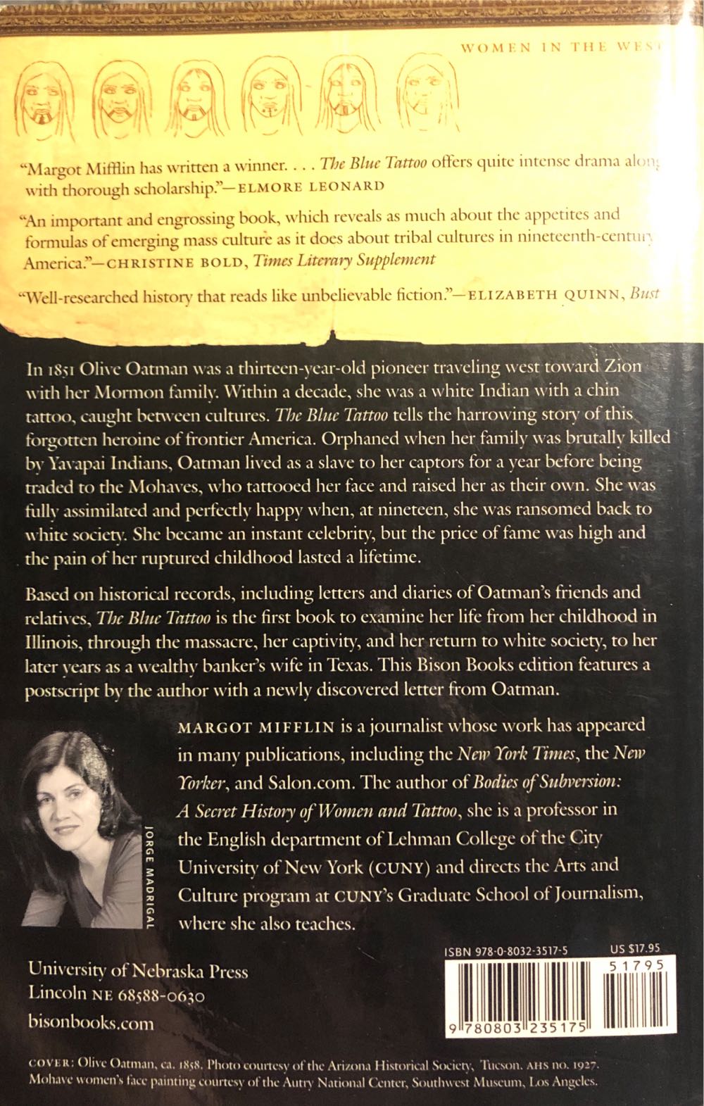 The Blue Tattoo: The Life of Olive Oatman - Margot Mifflin (Bison Books - Paperback) book collectible [Barcode 9780803235175] - Main Image 2