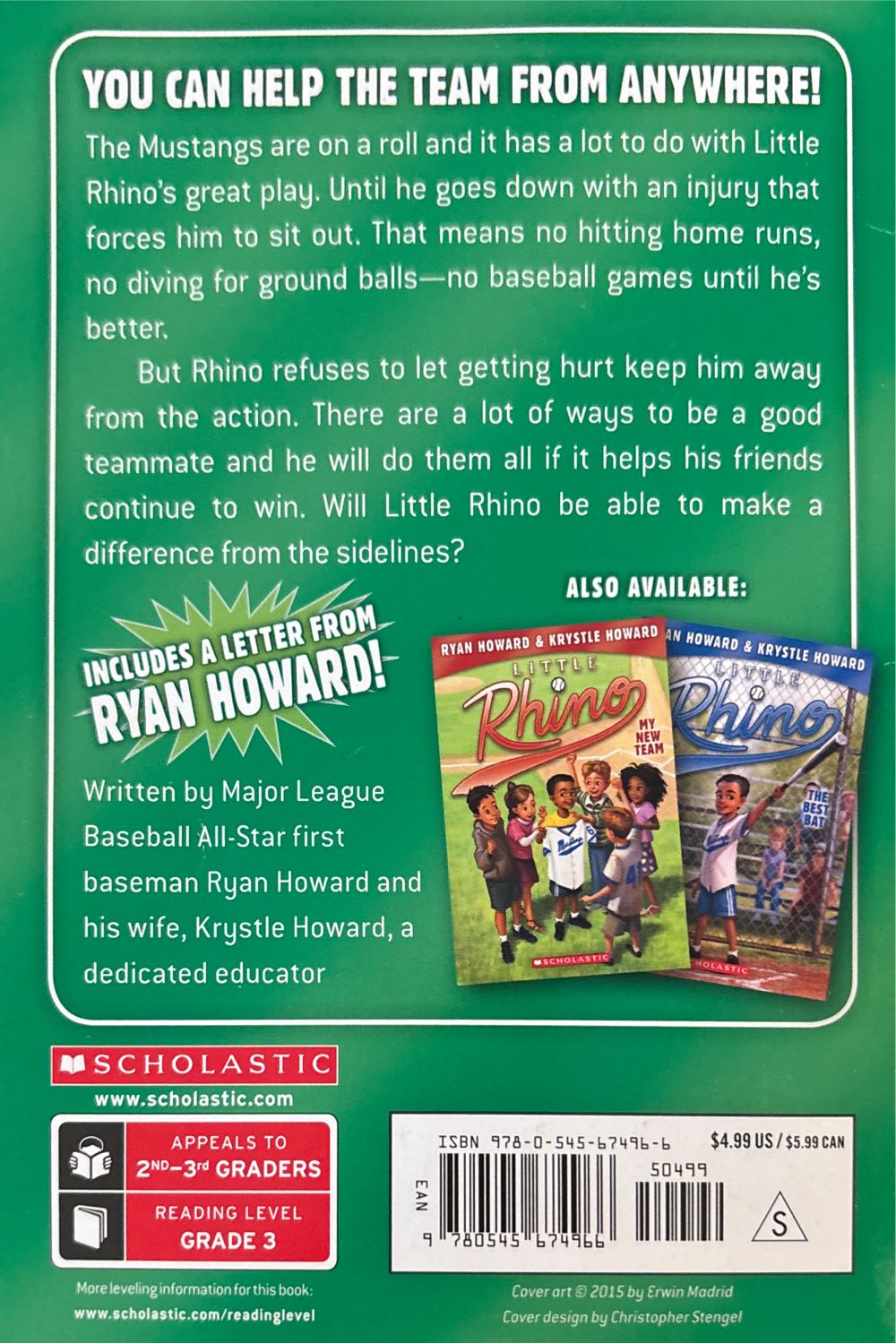 Little Rhino #3 Dugout Hero - Ryan Howard book collectible [Barcode 9780545674966] - Main Image 2