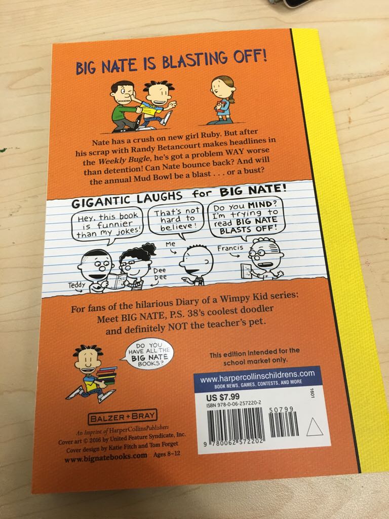 Big Nate Blasts Off! - Lincoln Peirce (HarperCollins Publishers - Paperback) book collectible [Barcode 9780062572202] - Main Image 2