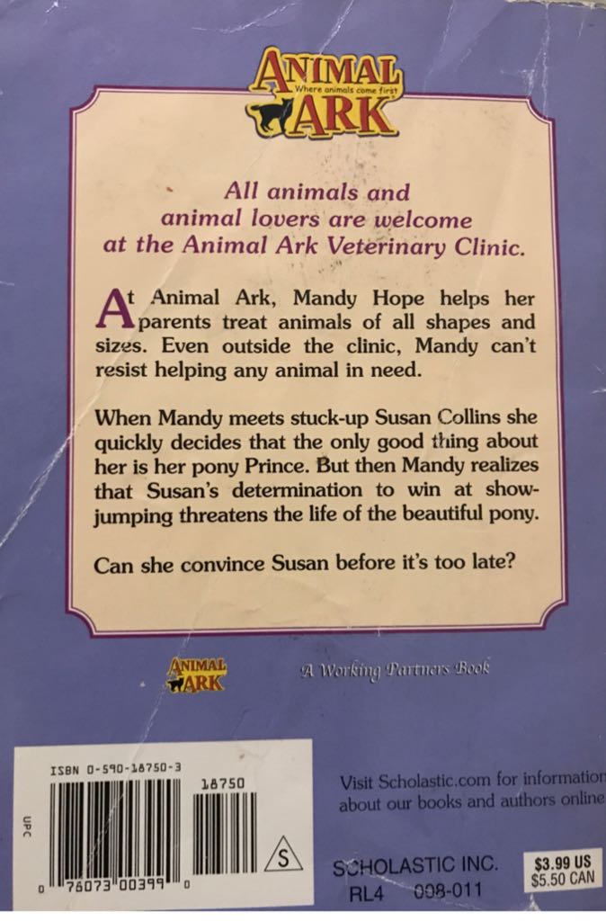 Animal Ark: Pony On The Porch - Ben M. Baglio (Scholastic Paperbacks - Paperback) book collectible [Barcode 9780590187503] - Main Image 2