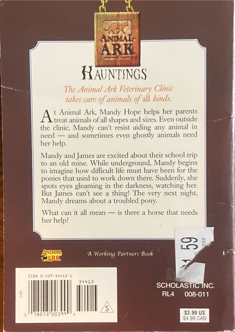 Animal Ark Hauntings #4: Colt In The Cave - Ben M. Baglio (Turtleback Books - Paperback) book collectible [Barcode 9780439344135] - Main Image 2