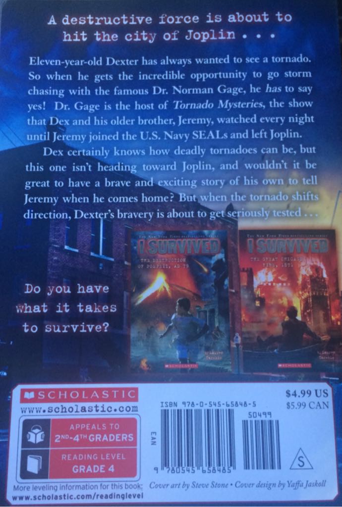 I Survived the Joplin Tornado, 2011 - Lauren Tarshis (Scholastic Incorporated - Paperback) book collectible [Barcode 9780545658485] - Main Image 2