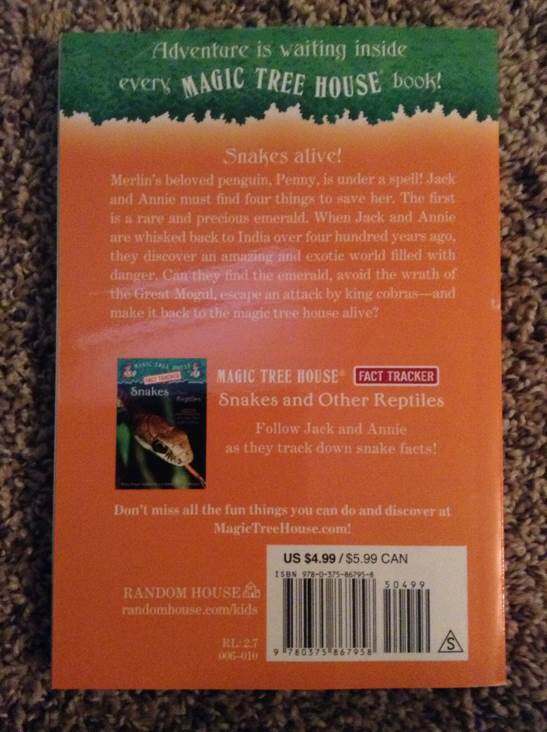 A Crazy Day With Cobras - Mary Pope Osborne (Random House - Paperback) book collectible [Barcode 9780375867958] - Main Image 2