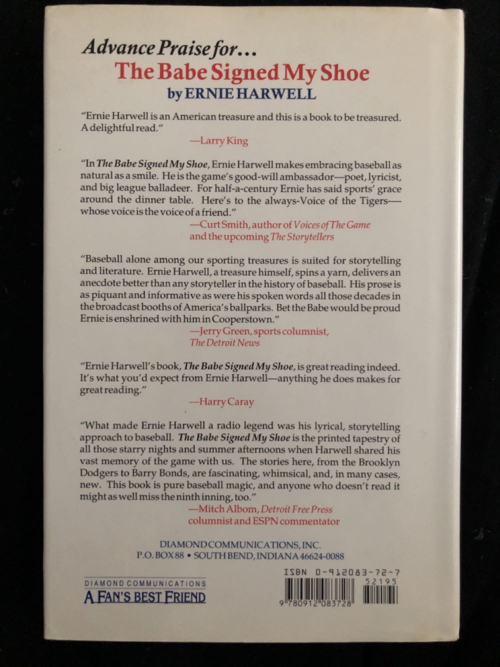 The Babe Signed My Shoe - Ernie Harwell (Taylor Trade Publications - Hardcover) book collectible [Barcode 9780912083728] - Main Image 2