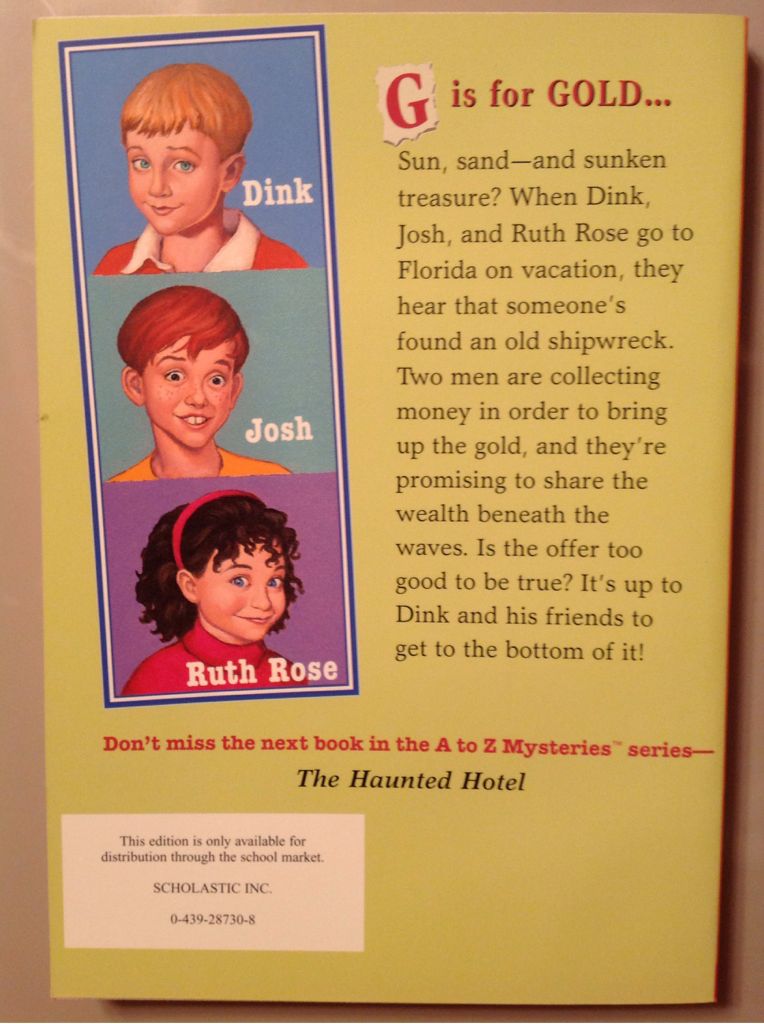 A-Z Mysteries G: Goose’s Gold - Ron Roy (Scholastic Inc - Paperback) book collectible [Barcode 9780439287302] - Main Image 2