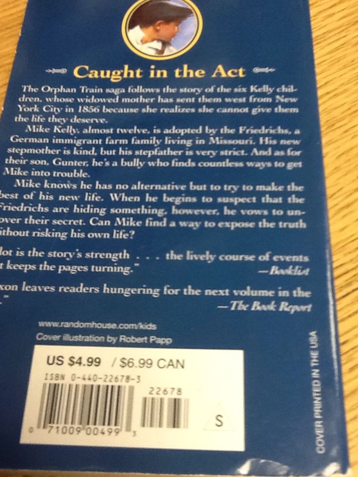 Orphan Train Adventures #2: Caught in the Act - Joan Lowery Nixon (Laurel Leaf - Paperback) book collectible [Barcode 9780440226789] - Main Image 2
