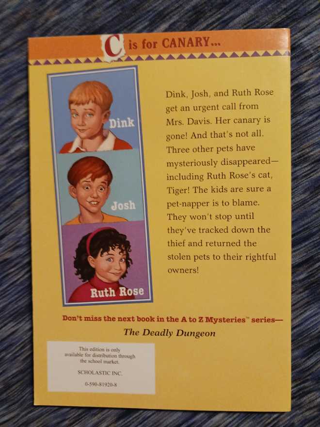 A-Z Mysteries C: The Canary Caper - Ron Roy (Random House Books for Young Readers - Paperback) book collectible [Barcode 9780679885931] - Main Image 2