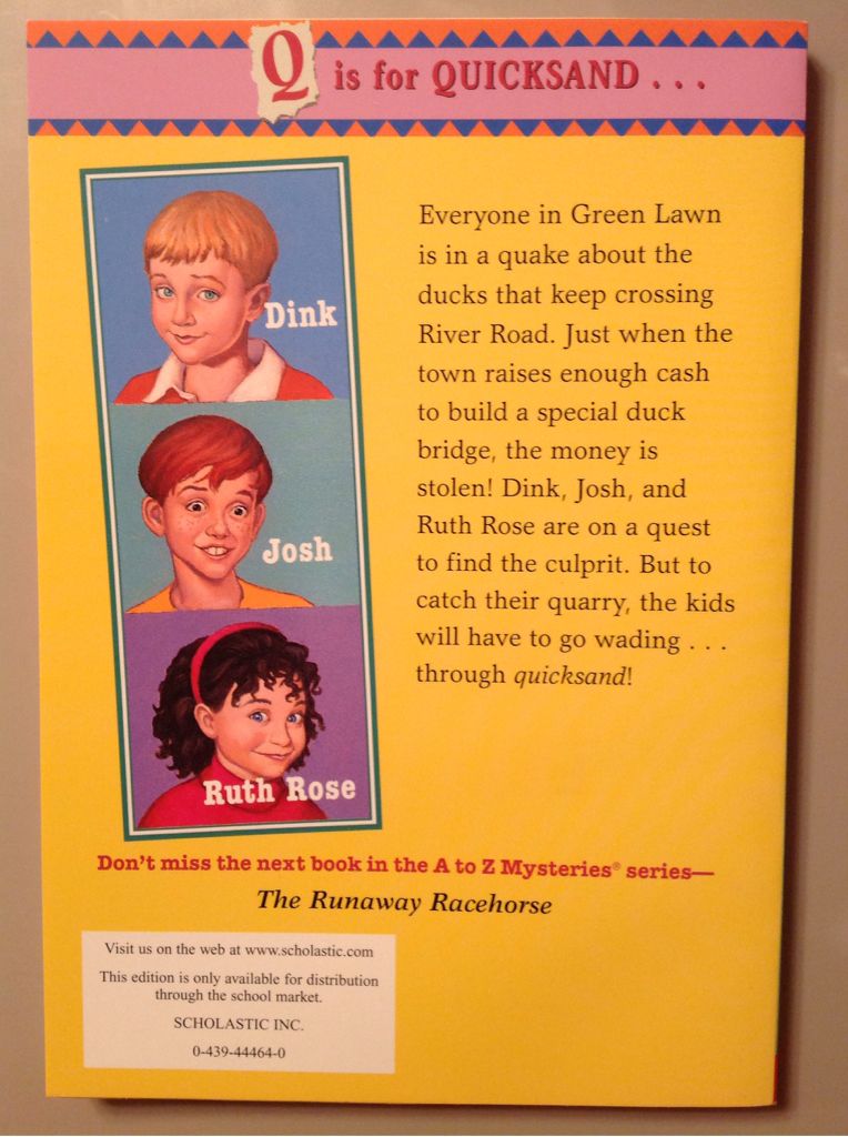 A-Z Mysteries Q: The Quicksand Question - Ron Roy (Scholastic Inc - Paperback) book collectible [Barcode 9780439444644] - Main Image 2