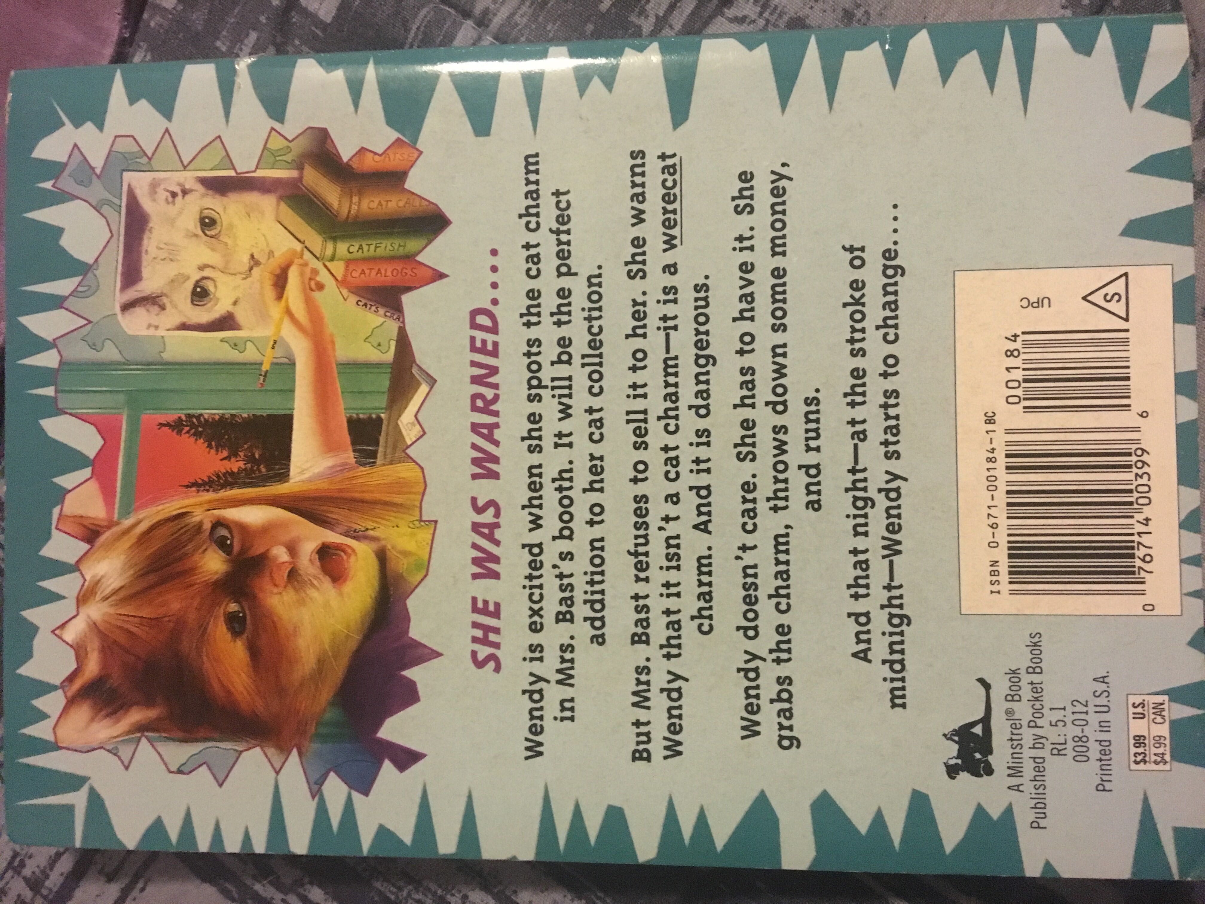 Ghosts Of Fear Street: #12 Night Of The Werecat - R.L. Stine (Aladdin - Paperback) book collectible [Barcode 9780671001841] - Main Image 2