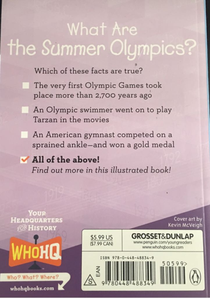 What Are the Summer Olympics? - Gail Herman (Grosset & Dunlap - Paperback) book collectible [Barcode 9780448488349] - Main Image 2