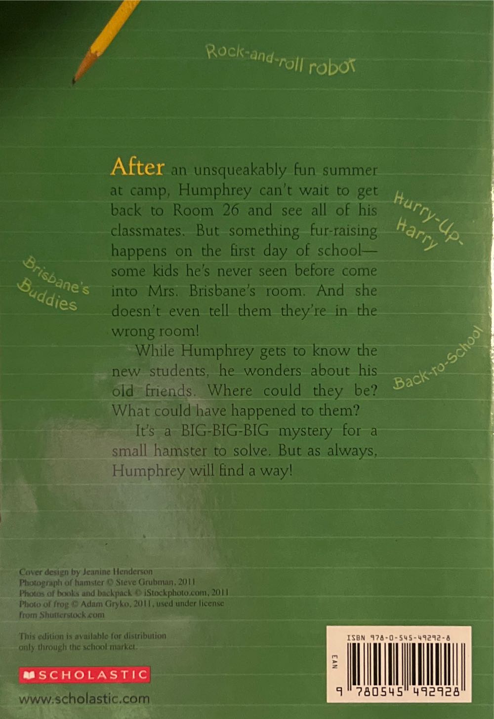 School Days According to Humphrey - Betty G. Birney (Scholastic Inc - Paperback) book collectible [Barcode 9780545492928] - Main Image 2