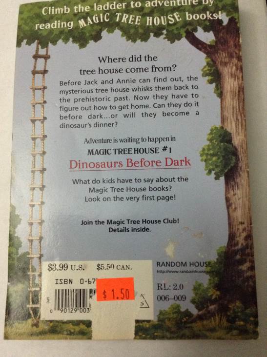 A-Z Mysteries D: Dinosaurs Before Dark - Mary Pope Osborne (Random House of Canada - Paperback) book collectible [Barcode 9780679824114] - Main Image 2