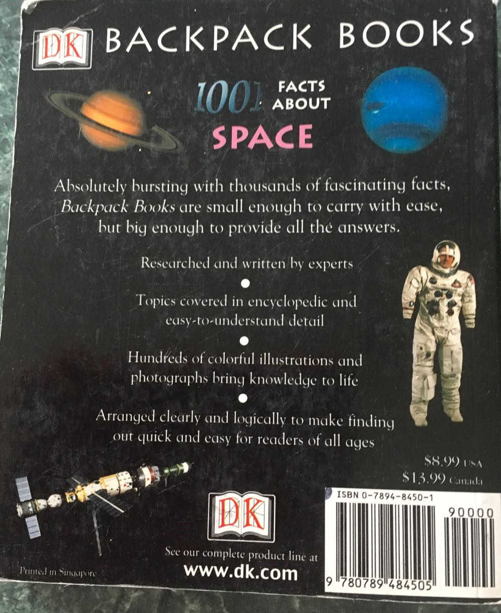 1,001 Facts About Space - Carole Stott (Dk Pub) book collectible [Barcode 9780789484505] - Main Image 2