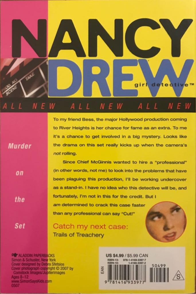 #24 Murder On The Set - Carolyn Keene (Simon & Schuster/Paula Wiseman Books - Paperback) book collectible [Barcode 9781416933977] - Main Image 2