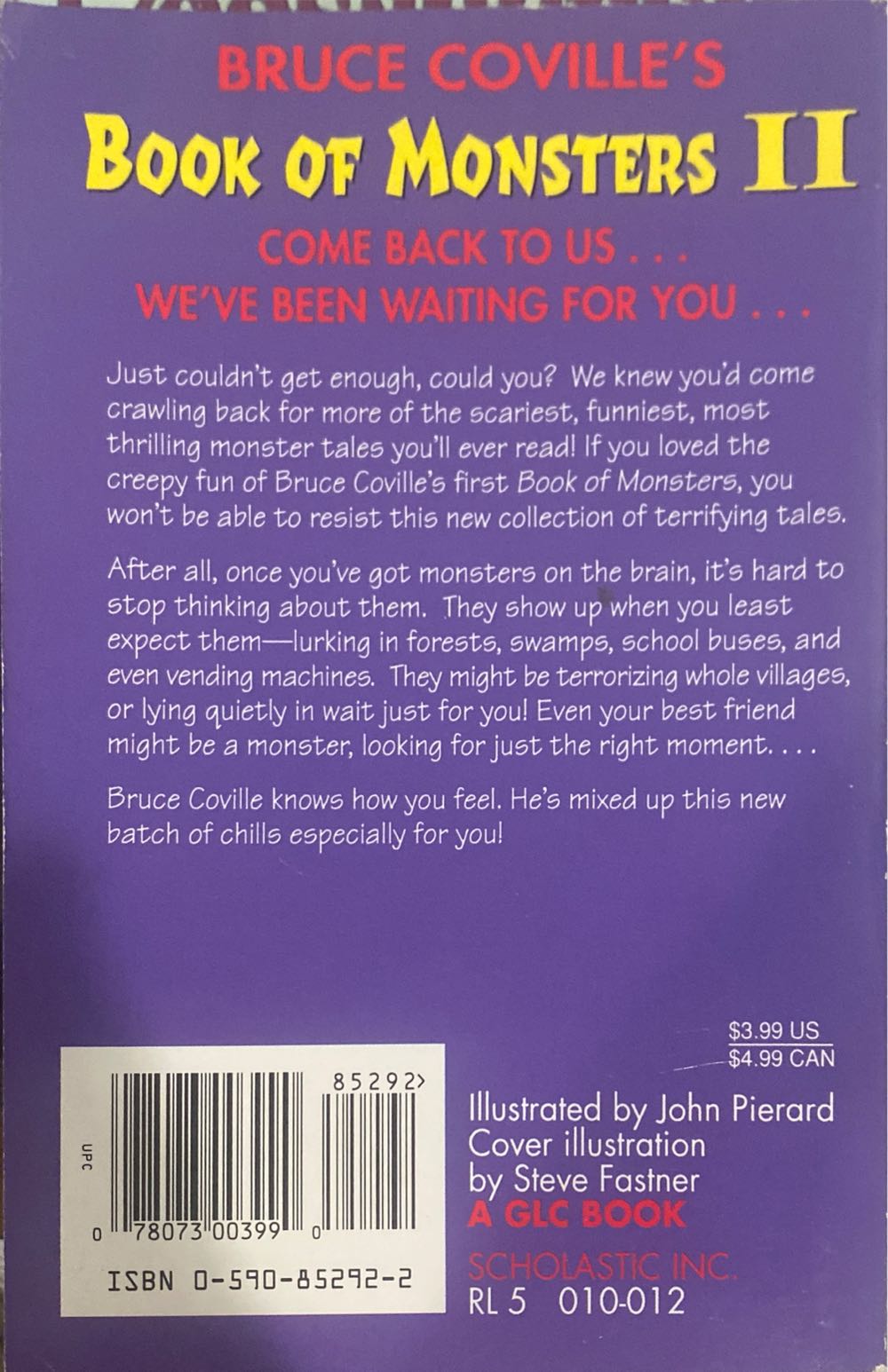 Bruce Coville’s Book Of Monsters II - Bruce Coville book collectible [Barcode 9780590852920] - Main Image 2