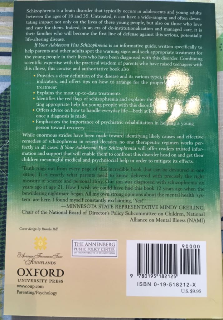 If Your Adolescent Has Schizophrenia - Ann Braden Johnson (Oxford University Press, USA) book collectible [Barcode 9780195182125] - Main Image 2