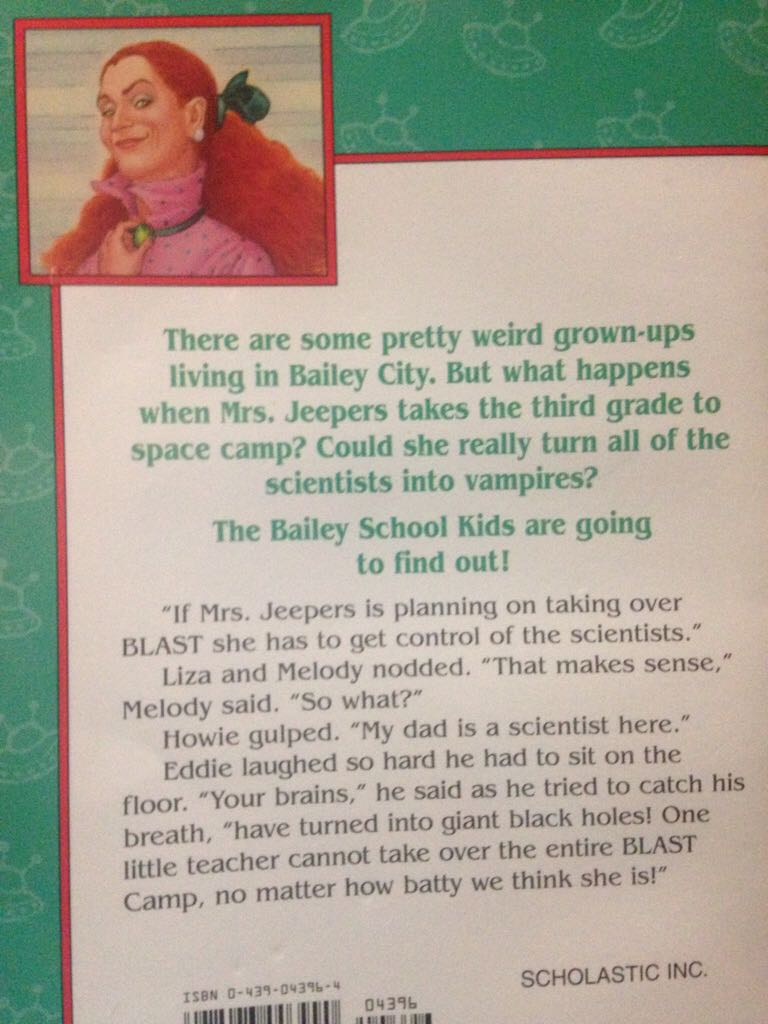 Bailey School Kids Mrs. Jeepers In Outer Space-#4 - Debbie Dadey (Scholastic Inc - Paperback) book collectible [Barcode 9780439043960] - Main Image 2