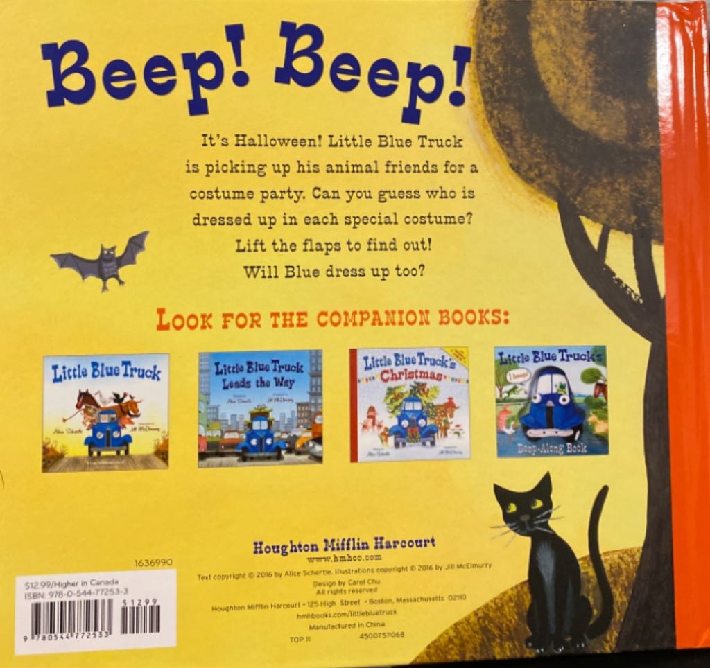 Little Blue Truck’s Halloween - Alice Schertle (Houghton Mifflin Harcourt - Hardcover) book collectible [Barcode 9780544772533] - Main Image 2