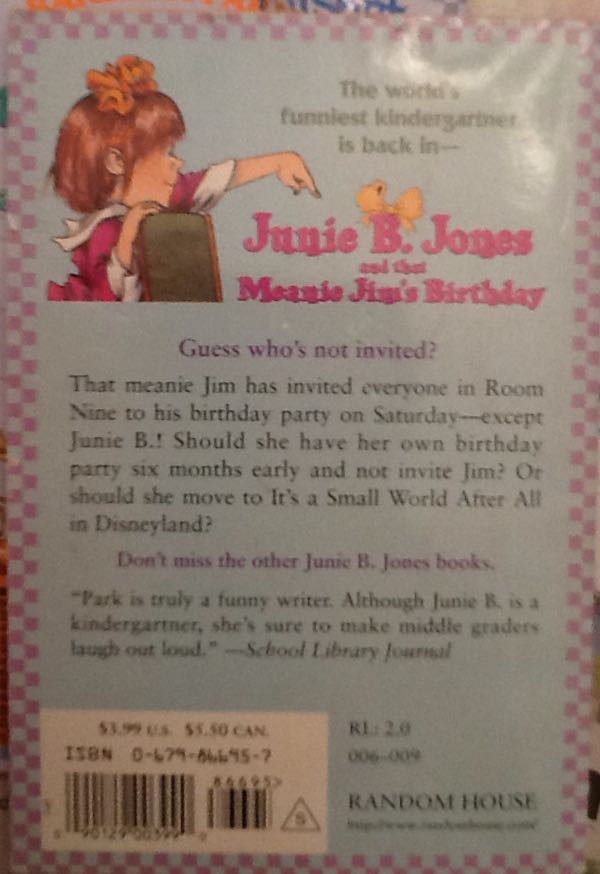 Junie B. Jones and That Meanie Jim’s Birthday - Barbara Park (Scholastic Inc. - Paperback) book collectible [Barcode 9780679866954] - Main Image 2