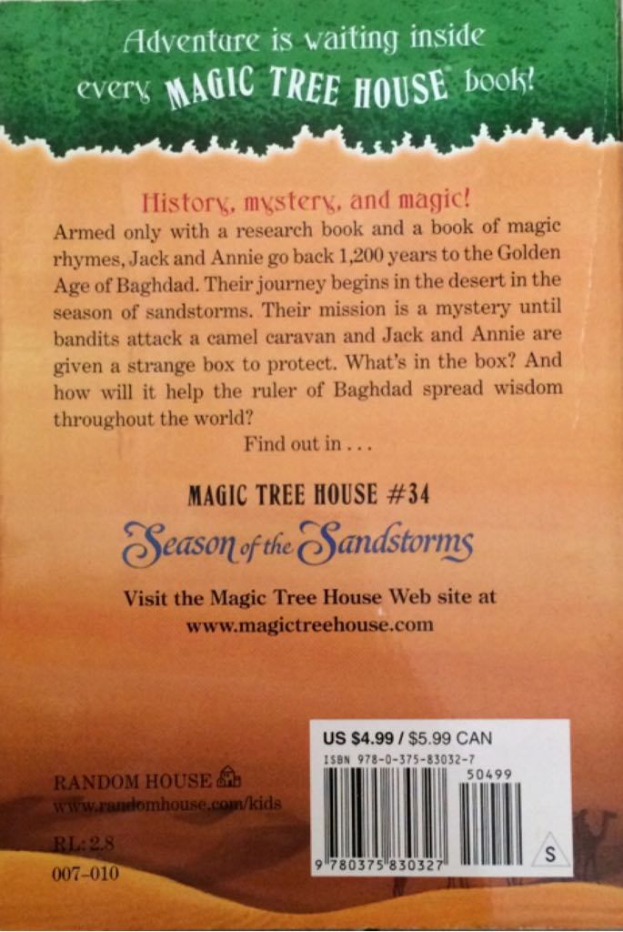 Magic Tree House #34: Season Of The Sandstorms - Sal Murdocca (A Random House Book - Paperback) book collectible [Barcode 9780375830327] - Main Image 2