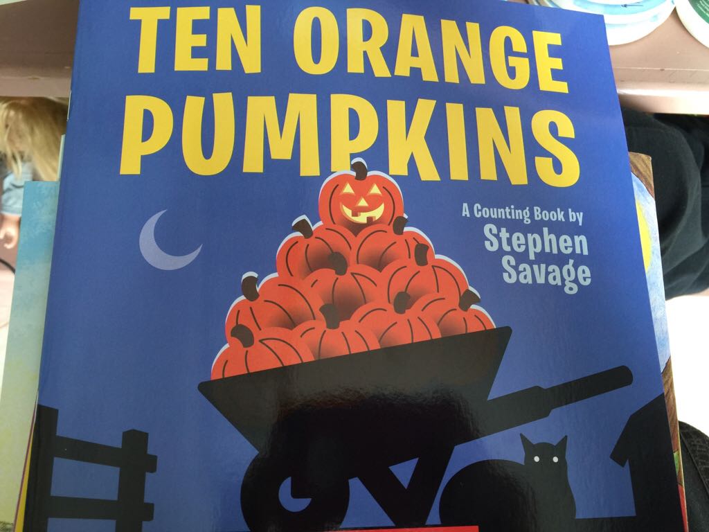 Ten orange Pumpkins