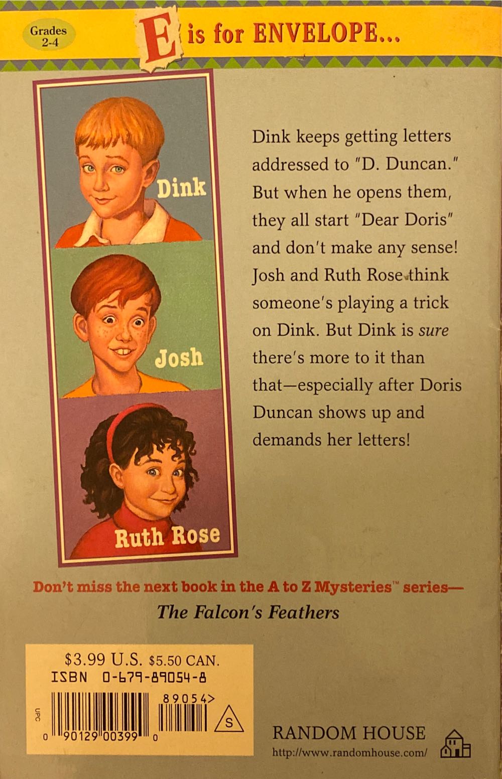 A-Z Mysteries E: The Empty Envelope - Ron Roy (Random House Books for Young Readers - Paperback) book collectible [Barcode 9780679890546] - Main Image 2