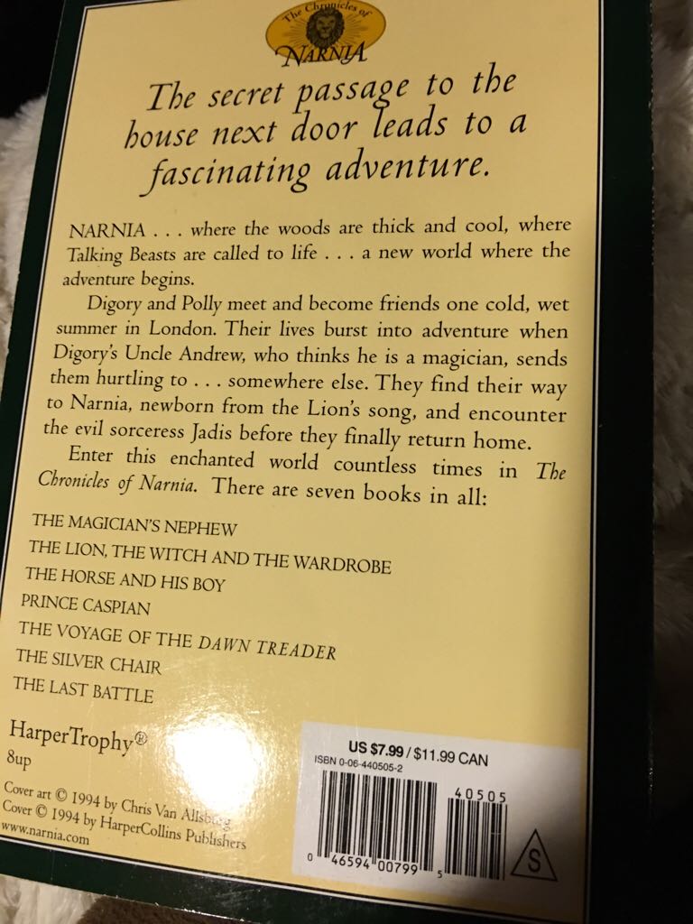 The Magician’s Nephew - C. S. Lewis (HarperTrophy - Paperback) book collectible [Barcode 9780064405058] - Main Image 2