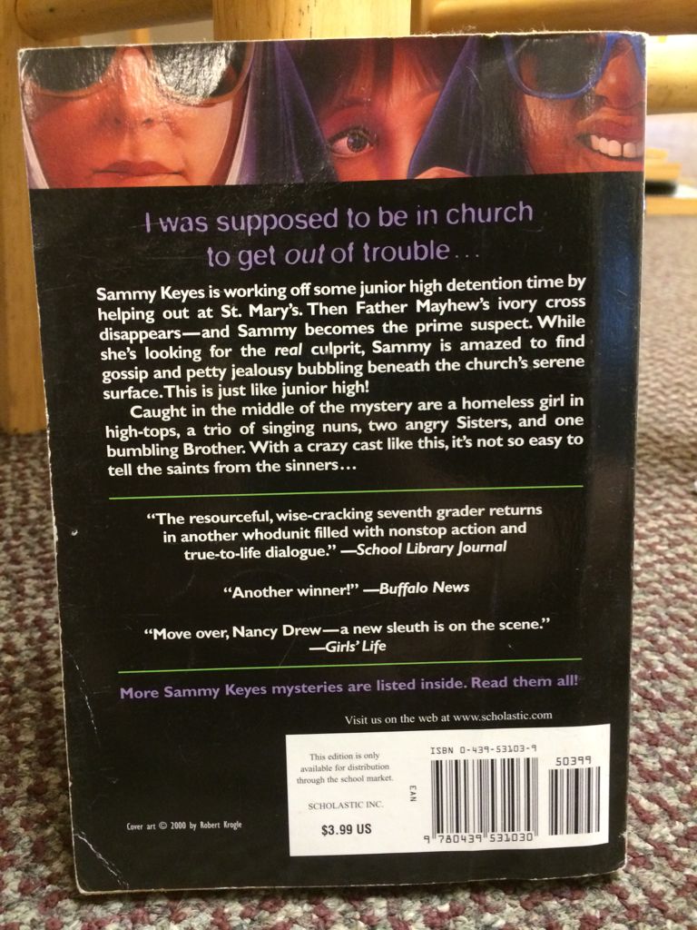 Sammy Keys And The Sisters Of Mercy - Wendelin Van Draanen (Scholastic Inc. - Trade Paperback) book collectible [Barcode 9780439531030] - Main Image 2