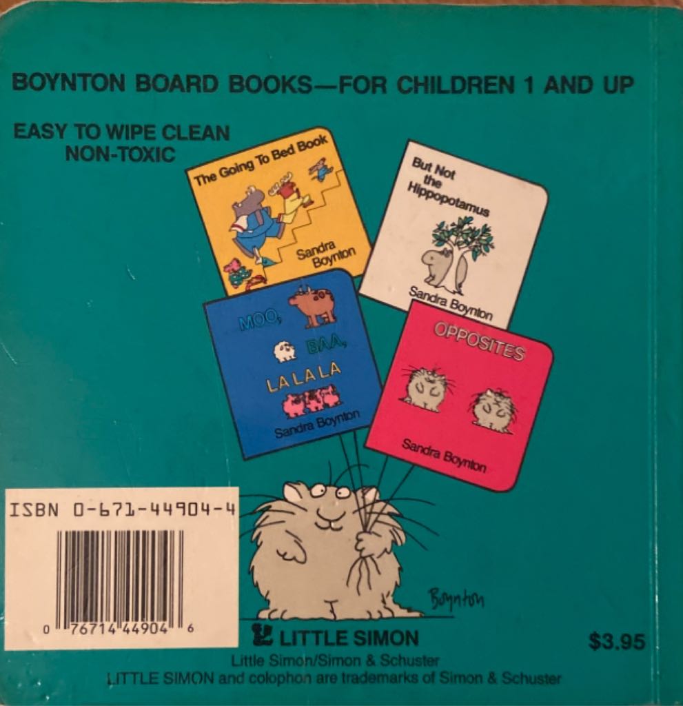 But Not The Hippopotamus [A10] - Sandra Boynton (Little Simon Books - Board Book) book collectible [Barcode 9780671449049] - Main Image 2
