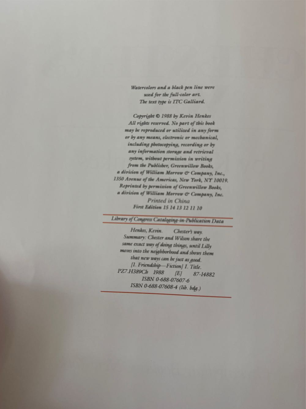 Chester’s Way - Kevin Henkes (HarperCollins - Hardcover) book collectible [Barcode 9780688076078] - Main Image 3