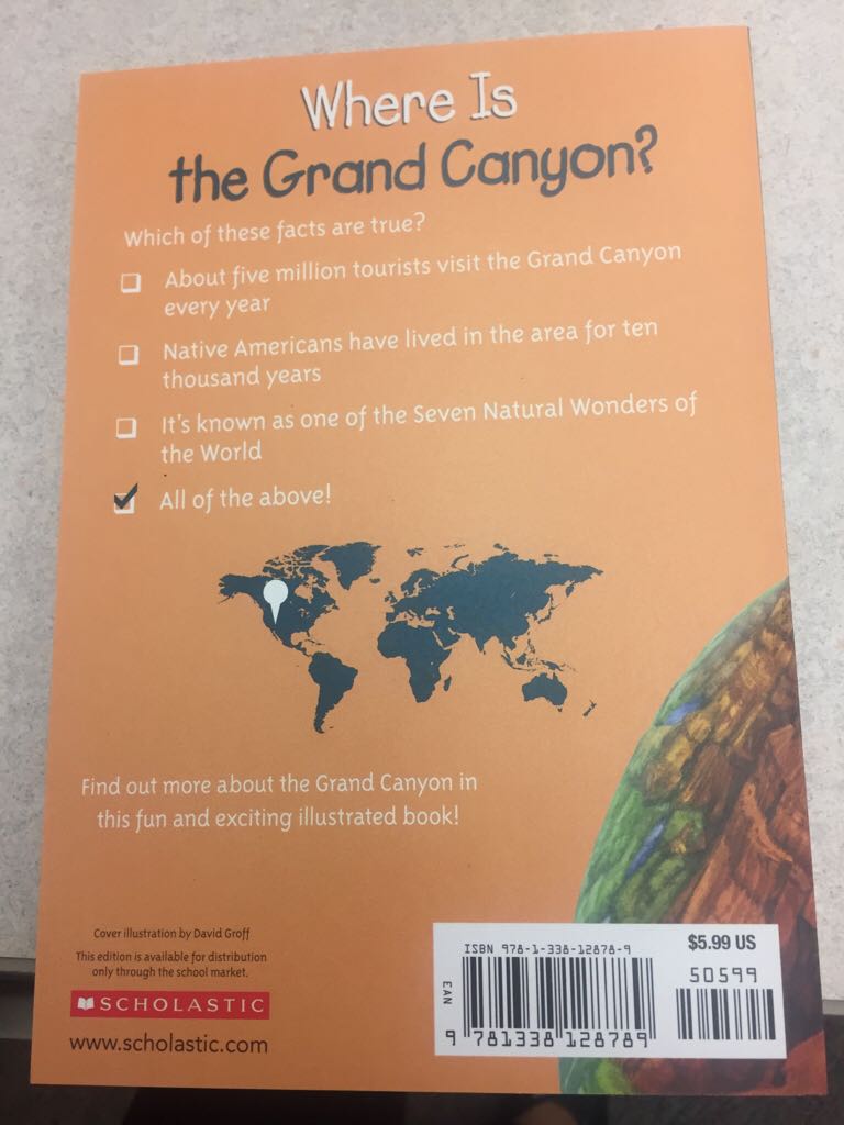 Where Is The Grand Canyon - Jim O’Connor (Scholastic Inc. - Paperback) book collectible [Barcode 9781338128789] - Main Image 2