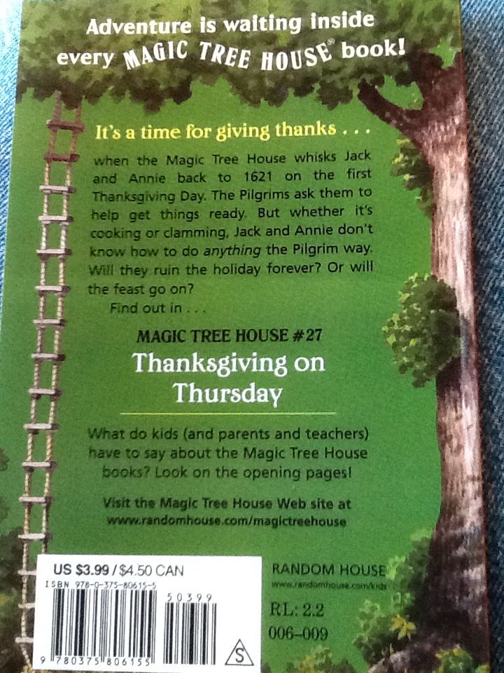 Magic Tree House #27 Thanksgiving On Thursday - Mary Pope Osborne (Random House Books for Young Readers - Paperback) book collectible [Barcode 9780375806155] - Main Image 2