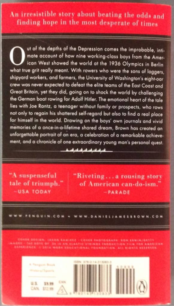 The Boys in the Boat: Nine Americans and Their Quest for Gold at the 1936 Berlin Olympics - Daniel James Brown (Penguin Books - Paperback) book collectible [Barcode 9780143130833] - Main Image 2
