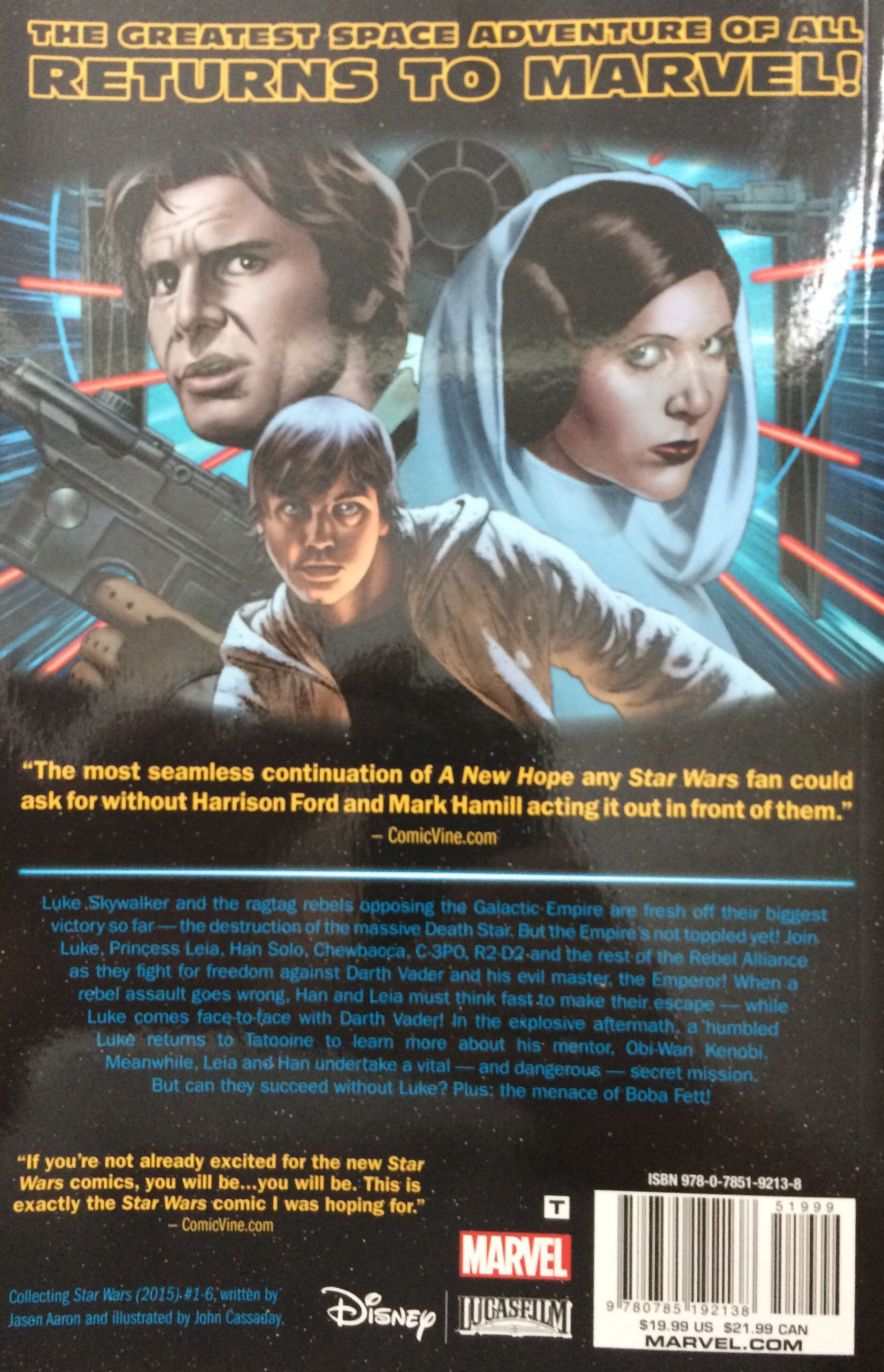 Star Wars Vol 1: Skywalker Strikes - Jason Aaron (Marvel - Trade Paperback) book collectible [Barcode 9780785192138] - Main Image 2