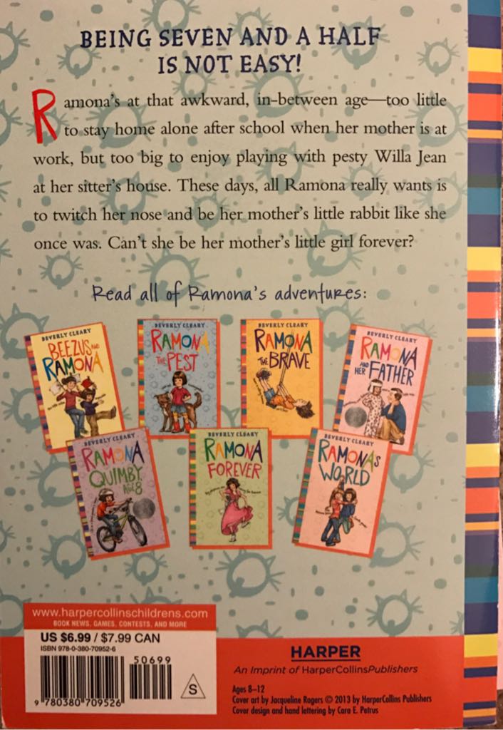 Ramona and Her Mother - Beverly Cleary (Harper Collins Publishers - Paperback) book collectible [Barcode 9780380709526] - Main Image 2
