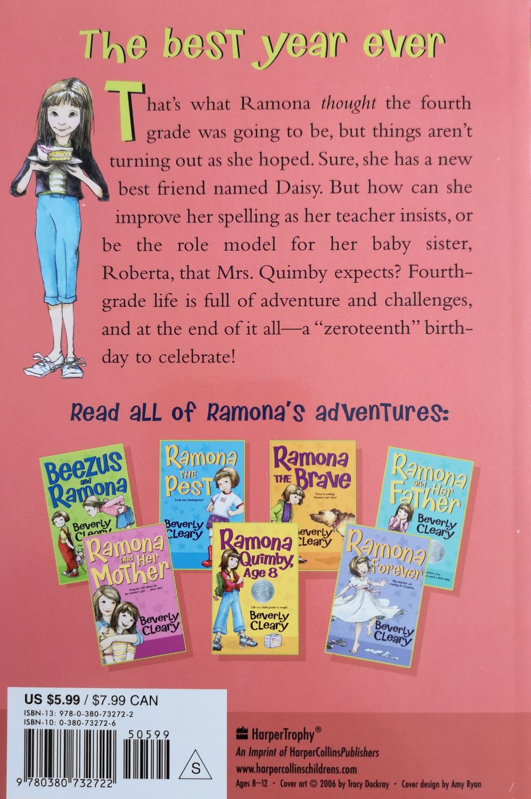 Ramona’s World - Beverly Cleary (Harper Collins Publishers - Paperback) book collectible [Barcode 9780380732722] - Main Image 2