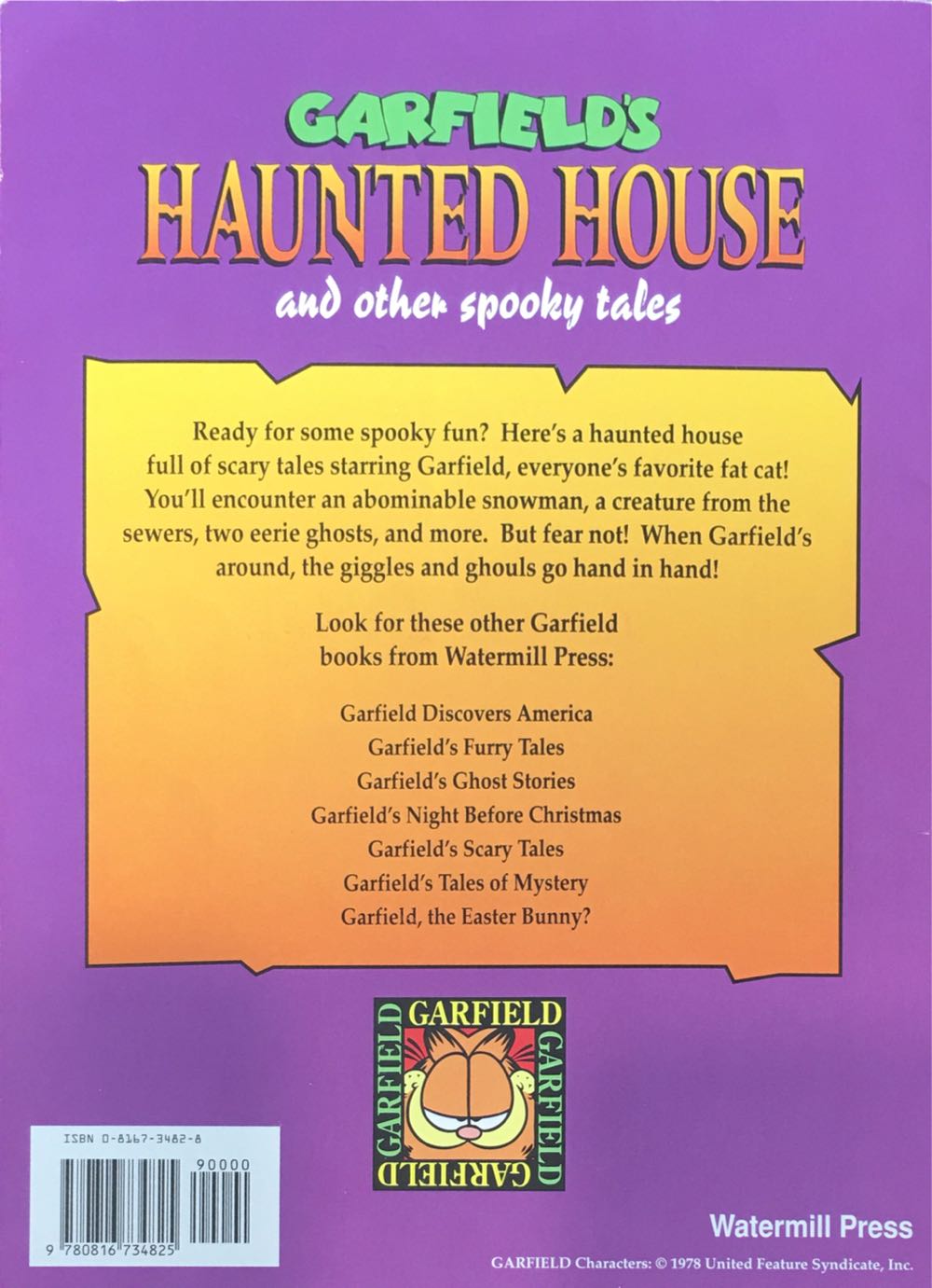 H: Garfield’s Haunted House And Other Spooky Tales - Mark Acey (Watermill Press - Trade Paperback) book collectible [Barcode 9780816734825] - Main Image 2
