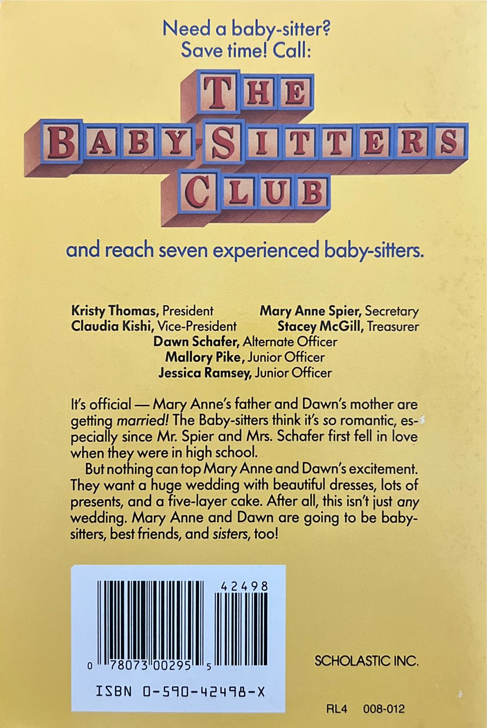 Baby-Sitters Club: Mary Anne and the Great Romance - Ann M. Martin (Scholastic, Inc. - Paperback) book collectible [Barcode 9780590424981] - Main Image 2