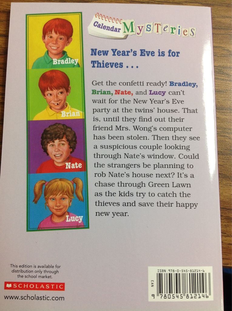 Calendar Mysteries: New Year’s Eve Thieves - Ron Roy (Scholastic Paperbacks - Paperback) book collectible [Barcode 9780545812146] - Main Image 2