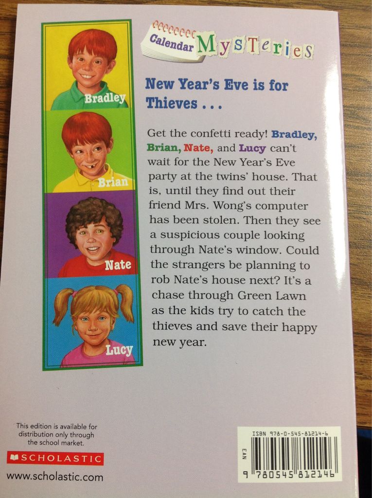Calendar Mysteries: New Year’s Eve Thieves - Ron Roy (Scholastic Paperbacks - Paperback) book collectible [Barcode 9780545812146] - Main Image 2