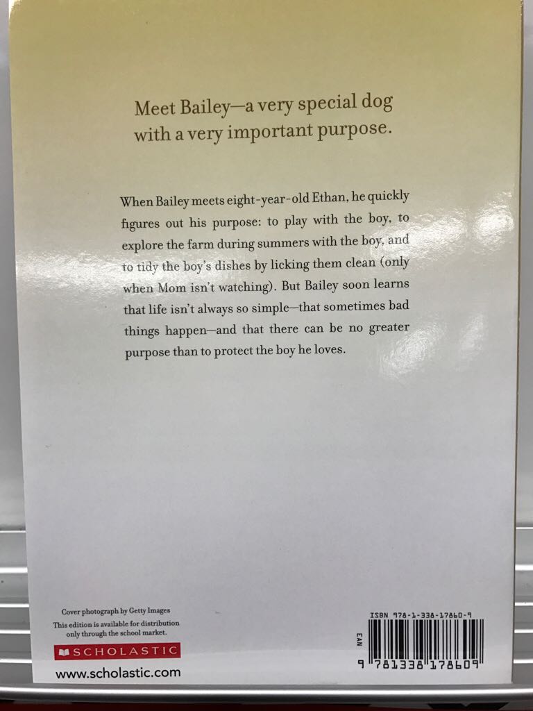 A Dogs Purpose Bailey’s Story - W. Bruce Cameron (- Paperback) book collectible [Barcode 9781338178609] - Main Image 2