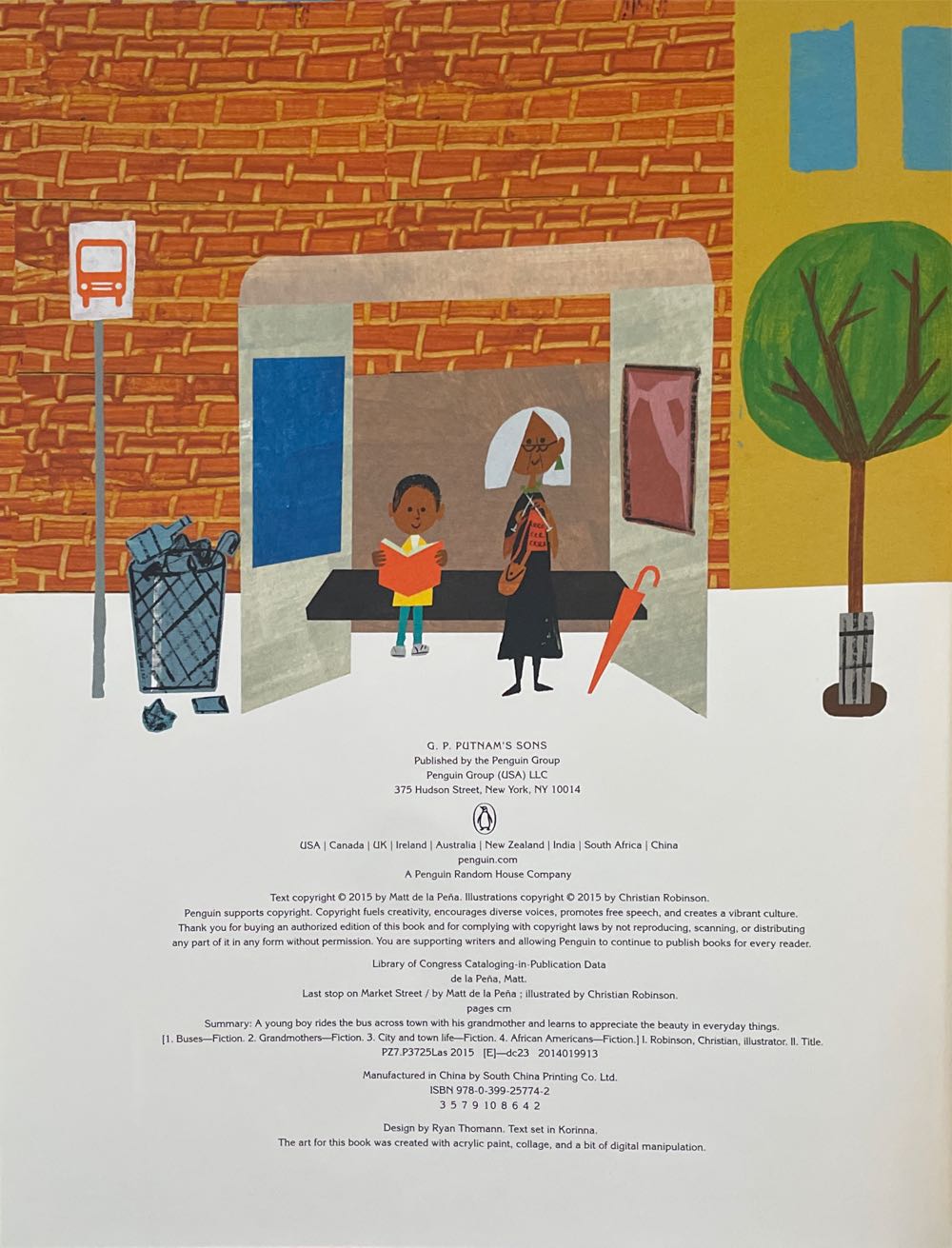 Last Stop On Market Street - Matt de la Peña (G P Putnam’s Sons - Hardcover) book collectible [Barcode 9780399257742] - Main Image 3