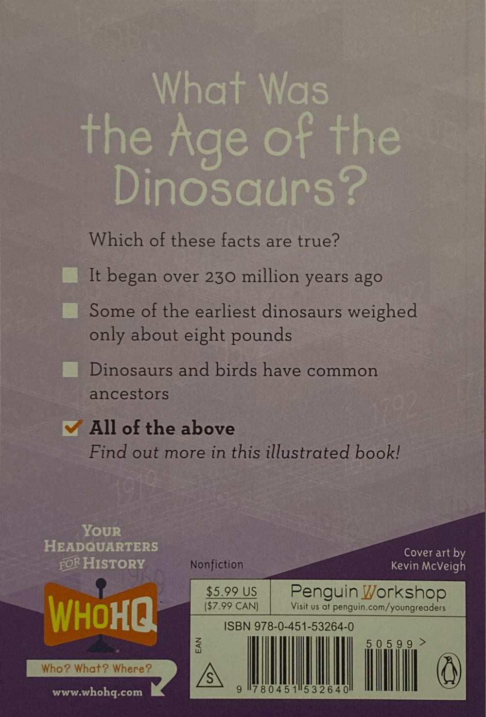 What Was the Age of the Dinosaurs? - Megan Stine (Grossett & Dunlap - Paperback) book collectible [Barcode 9780451532640] - Main Image 2