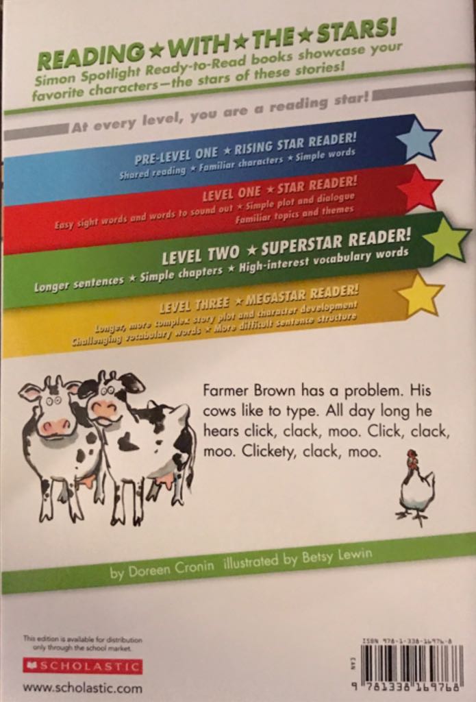 Click Clack, Moo Cows That Type - Doreen Cronin (A Scholastic Press) book collectible [Barcode 9781338169768] - Main Image 2
