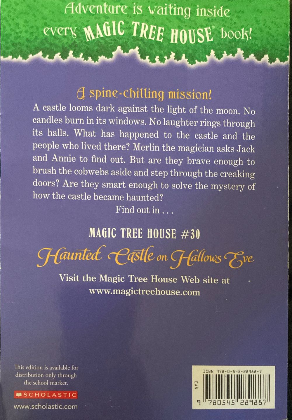 Magic Tree House #30 Haunted Castle On Hallows Eve - Mary Pope Osborne (Random House - Paperback) book collectible [Barcode 9780545289887] - Main Image 2