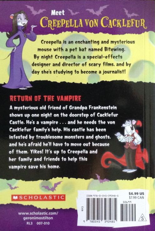 Creepella Von Cacklefur #4: Return Of The Vampire - Geronimo Stilton (Scholastic - Paperback) book collectible [Barcode 9780545393485] - Main Image 2