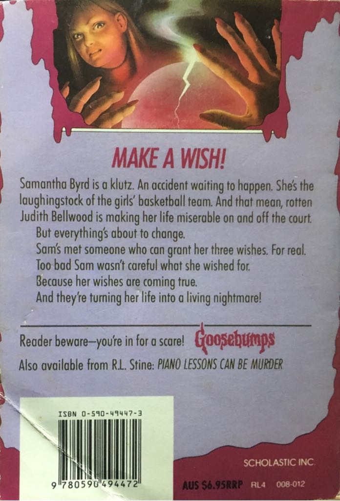 Goosebumps #12: Be Careful What You Wish For... - R.L. Stine (Scholastic - Paperback) book collectible [Barcode 9780590494472] - Main Image 2