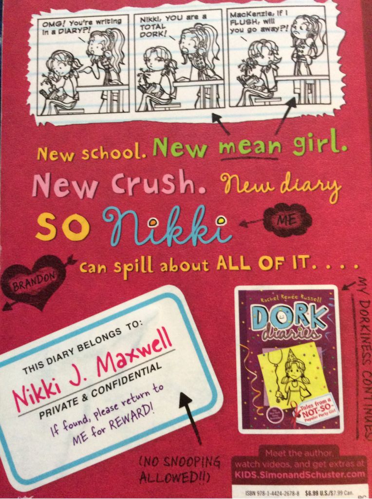Dork Diaries #1 Tales From A Not-so-fabulous Life - Rachel Ren\351e Russell (- Hardcover) book collectible [Barcode 9781442426788] - Main Image 2