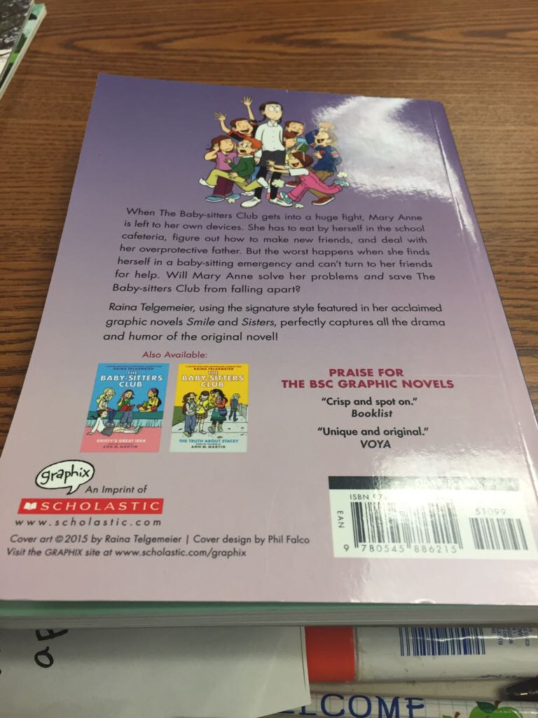 Baby-sitters Club Graphic #3: Mary Anne Saves the Day - Raina Telgemeier (Graphix - Paperback) book collectible [Barcode 9780545886215] - Main Image 2
