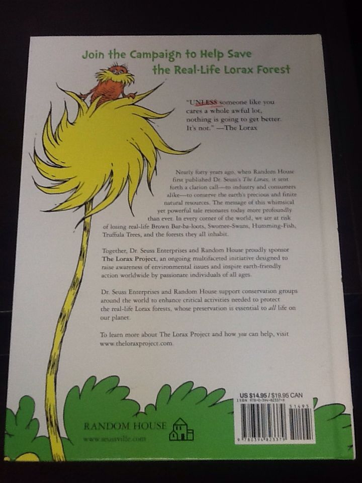 Dr. Seuss: The Lorax - Dr. Seuss (Random House, Inc. - Hardcover) book collectible [Barcode 9780394823379] - Main Image 2